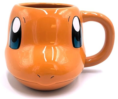 Silver Buffalo Pokemon Charmander Face Keramik 3D geformte Tasse, 590 ml, Orange