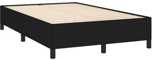vidaXL Bettgestell, Polsterbett Bett mit Stützbeinen, Bettrahmen mit Lattenrost für Schlafzimmer, Doppelbett Schlafzimmerbett, Schwarz 120x190cm Stoff