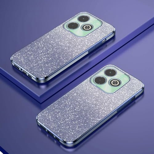 Funda Teléfono Purpurina Degradada Compatible con Infinix Hot 40i Case Borde Electrochapado Transparente Cover Delgada TPU Prueba Golpes Carcasa
