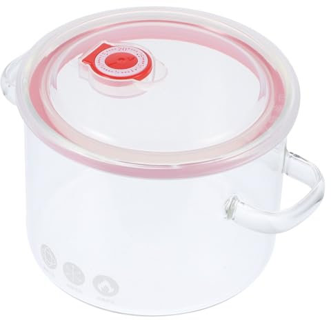 FELTECHELECTR High Borosilicate Glass Stewing Pot Lid Soup Pot for Cooking Double Handle Design for Easy Carrying for Soups Noodles