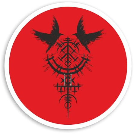 2 x 10 cm Blut Red Raven Vinyl-Aufkleber – Grunge Crow nordischer Wikinger Aufkleber #70815