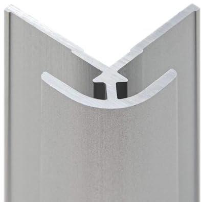 Schulte profilé d'angle extérieur 255 cm alu-argenté pour panneau mural de salle de bain DécoDesign, revêtement décoratif douche, recoupable adaptable à la hauteur du panneau