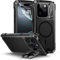 Lanhiem für iPhone 16 Pro Max Hülle Magnetisch Metall Handyhülle mit Kameraschutz Ständer Robust Stoßfest Ganzkörper Militärstandard Schutzhülle Heavy Duty Case mit Eingebautem Displayschutz, Schwarz