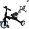 JumPop® Evolutionäres Dreirad 5-in-1 + Klingel mit Aufklebern + 2 Kletthaken | Dreirad für Babys von 1 Jahr bis 5 Jahren mit lustigen Accessoires (Schwarz/Weiß)