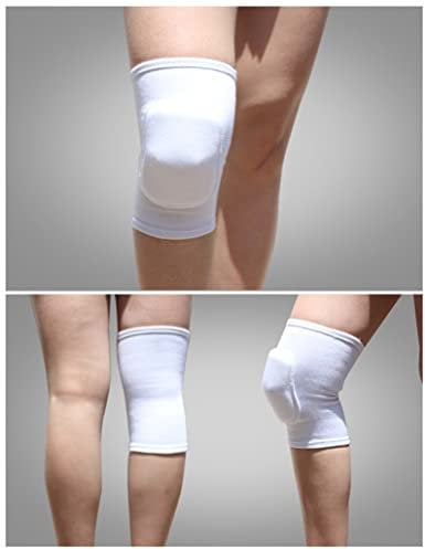 GMJTSRWV Knee pads 1 pack nylon football volleyball football knee pads riding knee pads yoga basketball training protection dance knee pads Knee elbow pads(White,M)