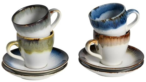 CreaTable, 24045 Série Cascade Service de table 8 pièces pour 4 personnes en grès Passe au lave-vaisselle et au micro-ondes Production de qualité