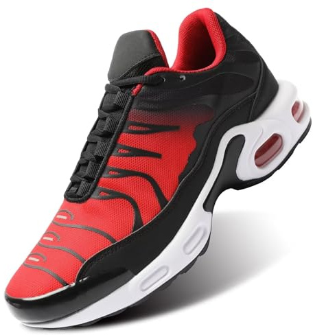 Men's Fashion Sneaker Air Cushion Running Shoes for Men Athletics Non Slip Soft Sole Work Gym Sport Cross Trainer Tennis Basketball Shoes Red