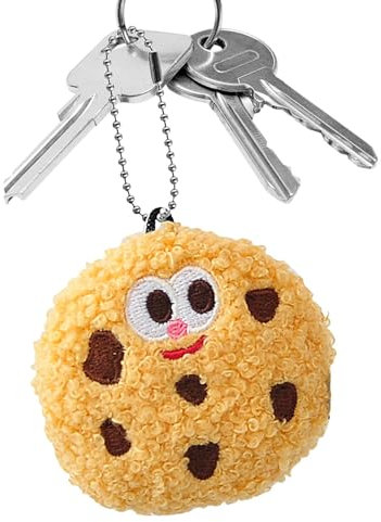 Peluche cookie cookie - Peluche cookie - Peluche aux pépites de chocolat | Porte-clés en peluche rempli de biscuits de 6 cm/2,4 pouces, pendentif sac à dos rempli pour garçons et filles
