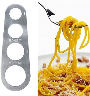 Silberner kreativer Spaghetti-Messer, Edelstahl, Spaghetti-Messwerkzeug, Nudel-Portionskontrolle, Gadgets, Portionskochwerkzeug für Nudeln und Nudeln