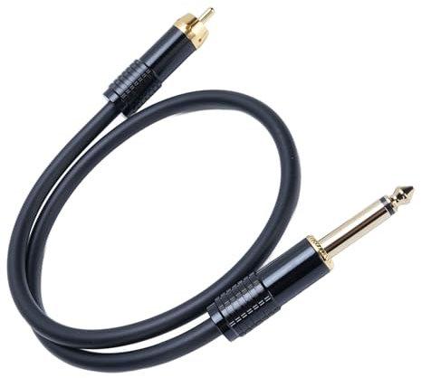 Av to 1 4In Sound Cable Av to 1 4In Sound Cable Quarter Inch for Amplifier Instrument Earphone Mobile Speaker, Mono Adapter Gold Plated Male Inch