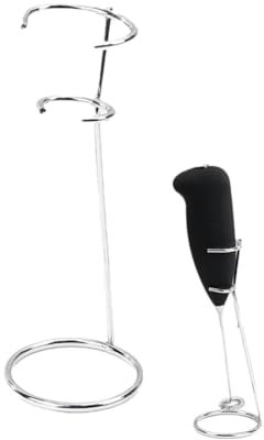 LQQDREX Soporte para espumador de leche de acero inoxidable, soporte para hacer espuma de mano, soporte para batidor de huevos eléctrico, soporte para mezclar bebidas, soporta múltiples tipos de