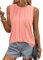 Totatuit Estiva Donna Cotone Canottiera Senza Maniche Elegante Tank Top con Collo Rotondo Rosa Camisole Basic Slim Fit Sottogiacca a Maglia Casual Sexy