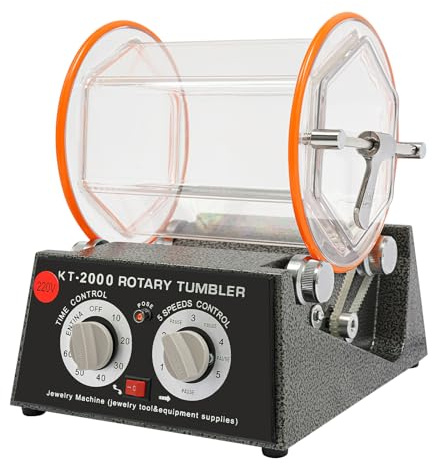 Poliermaschine Polishing Machine Trommel Exzenter Tischgerät Schmuck Auto für Werkstatt Goldschmiede mit 150W Leistung 500 bis 3000 U/min 5 Geschwindigkeiten 60 Minuten Timer