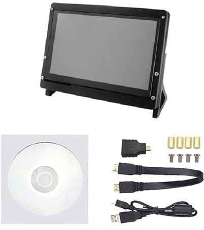 Fahoujs Schermo di visualizzazione LCD da 7Inch con 5Point che tocca lo schermo 1024x600 per 4B/3B+ed altri piccoli computer