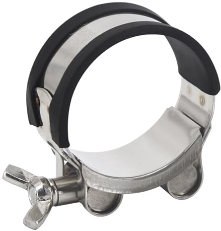 (1 Pieces) 188-200mm Heavy Duty T Bolt Hose Clamp with Wing Bolt 304 Stainless Steel Pipe Clamp with Rubber Strip