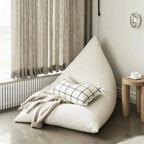KBZSlyn Sitzsackbezug mit Tier-Aufbewahrung (ohne Füllmaterial) weicher Sitzsack, Sitzstuhl, waschbar, ultraweiche Baumwolle, Couch, Lazy-Sofa, Bett, dreieckige Chaiselongue