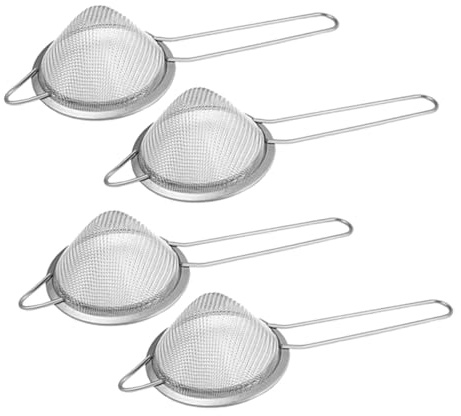 Healifty 4 pièces Passoire Fine Acier Inoxydable Tamis Conique Anti-rouille pour Cuisine et Cocktail Filtre Maille Fine pour Huile Chaude et Thé Usage Domestique et Professionnel