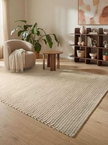 Ted Baker Seil-Teppich Rope - Wohnzimmerteppich Rope-Optik, Outdoorgeeignet Seilgeflecht-Teppich, Pflegeleicht & Robust, Seil Look Geflochten für Wohnzimer, Esszimmer, Terrasse - Creme, 200x290cm