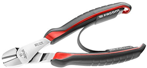 FACOM Pince Coupante Diagonale 180mm Gaines Ergonomiques Bi-Matière et Alliage d'Acier au Carbone Résistant Haute Performance 192A.18CPE
