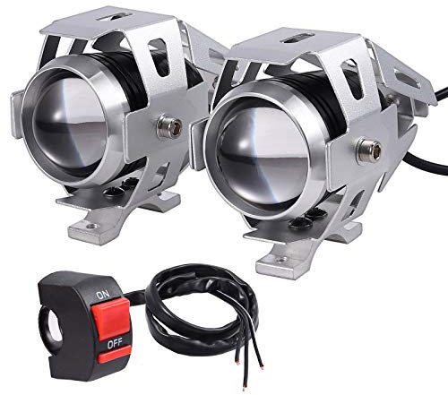 PROZOR Motorrad Scheinwerfer 2 Wasserdicht Rostfrei CREE U5 LED Mit 3 Modi Super Hell 125 W 3000LM Aluminium Verstellbar, 2 Front Lights Spots für Auto