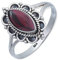 mantraroma Damen Ring Silber mit Stein Granat Edelstein rot ausgefallen verspielt