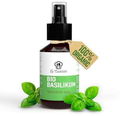 LE CUISINIER 100% Reines Basilikum Extrakt als Sprüh Alternative zu Basilikumöl oder Hair Growth Serum - für dünne Haare und bei Haarausfall kann es das Haarwachstum beschleunigen, Haarserum - 100ml