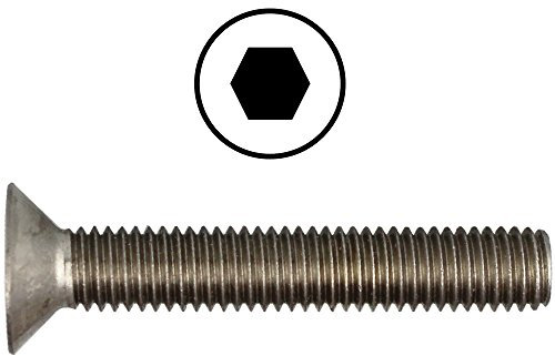 D´s Items | Senkschrauben - M8x40 - DIN 7991 - Edelstahl A2 - [10 Stück] - | Senkkopfschrauben mit Innensechskant (ISK) u. Vollgewinde V2A