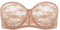 DOBREVA Women's Strapless Bras See Through Sheer Lace Non Padded Underwired Multiway Bra Natural 38E