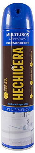 HECHICERA | Aerosol Atrapa Polvo | Multisuperficies a base de Cera de Abeja | Con Extracto de Aloe Vera | Limpia Muebles| Sin Alérgenos | No Engrasa | Enriquecido con Ceras Naturales | 400 ml