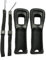 Lot de 2 coques en silicone avec dragonne de rechange pour télécommande Wii (Noir)