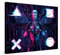 PICANOVA – Premium Leinwanddruck – Leinwandbild Cyberpunk Android 80x60cm – Kunstdruck Auf 2cm Holz-Keilrahmen Für Schlaf- Und Wohnzimmer – Kollektion Gaming Console Gamepad Symbols