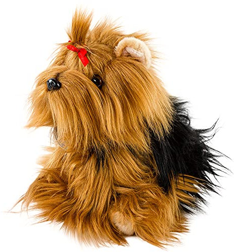 Teddys Rothenburg Kuscheltier Yorkshire Terrier sitzend 28 cm braun schwarz Plüschtier Hund Plüschhund flauschig