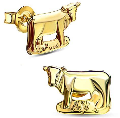 Ohrringe Gold Ohrstecker Kuh aus 333 Gold für Damen