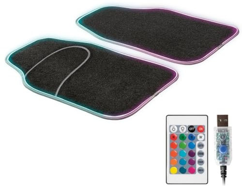 Walser LED-Autoteppich Ambiente - Fußmatten Mit LED-Band, Auto-Fußteppich Mit Licht, Auto-Beleuchtung Fußraum 29053