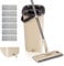 Masthome Mop and Buckets Sets, Flat Mop and Bucket Set, Microfibre Squeeze Mops for Cleaning Floors with 6pc Reusable Pads for Wet & Dry Use, Floor Mops for Cleaning Hardwood Laminate Tile Floors