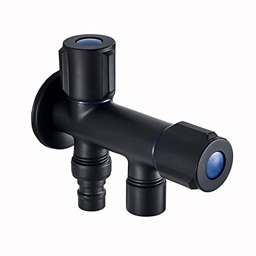 grifo jardin 1/2 grifo jardin 1/2 antiheladas grifo doble jardin laton one in two out grifo lavadora doble salida para balcón,negro D