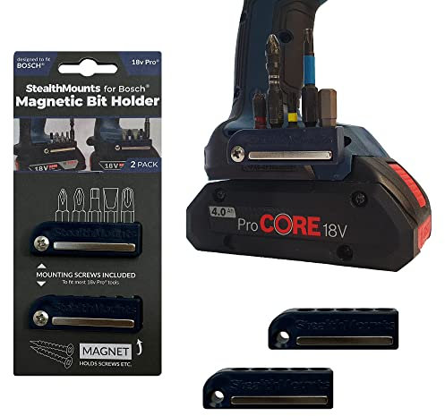 StealthMounts Bosch - Soporte magnético para brocas | Organizador de brocas | Soporte perfecto para taladros e impactos Bosch (paquete de 2), color azul
