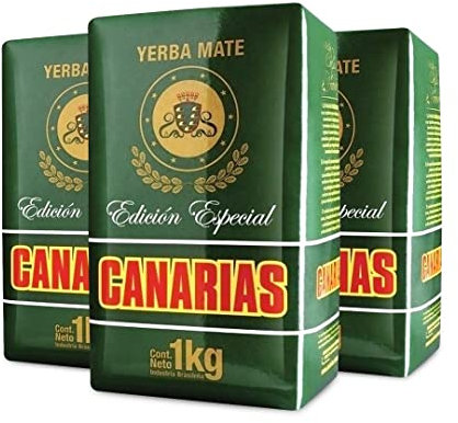 Pack de Yerba Mate Canarias Edicion Especial 1Kg - 3 Unidades - Total 3 Kg de Yerba Mate