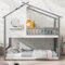 ModernLuxe Kinderbett Hochbett, Hausbett 90 x 200 mit Rausfallschutz Robuste, Etagenbett mit Lattenrosten, Rahmen aus Kiefernholz für Kinder (ohne Matratze) (Grau)