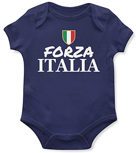 Forza Italia Baby-Strampler, Weste, italienische Nationen, Fußball, Rugby, italienischer Anhänger, navy, 3-6 Monate