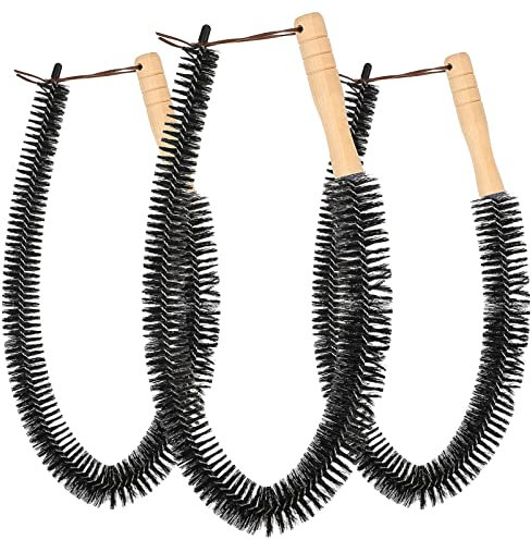Vent Brush Radiator Cleaner , Dryer Vent Cleaner Lint Brush Flexible Long Radiator Duster with Wood Handle (74 * 4cm, 3 Pcs)