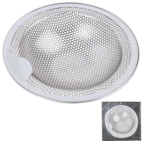 Passoire pour évier de cuisine, grille de récupération de nourriture, bouchon d'évier de cuisine à mailles fines en métal, anti-colmatage, parfait pour les éviers de cuisine Delr