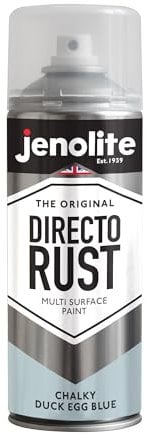 JENOLITE Directorust Chalky Spray Paint | DUCK EGG BLUE | 400ml | Multi-Surface Chalky Finish Spray Paint | Ideal For Furniture, Ornaments, Picture Frames | Interior & Exterior Use | BS 16C33
