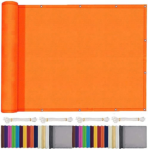 Voile d'ombrage Rectangulaire 4 x 8 m Anti-âge en Polyester Filet D'ombrage en Aluminium avec Oeillets pour pergola, extérieur poulailler Serre, Orange