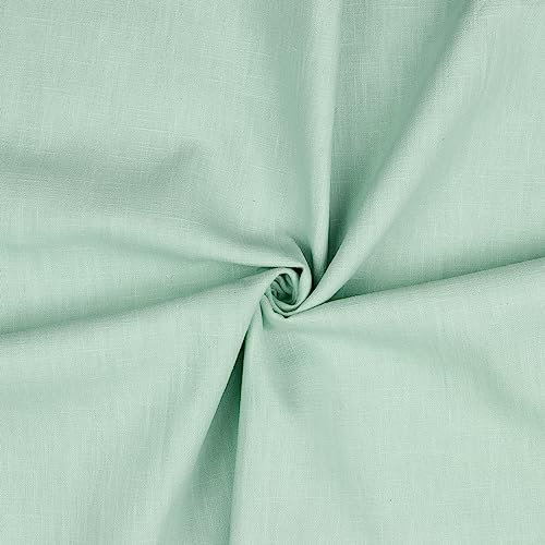 Leinen Stoff Meterware Uni 40 farben 100% Leinenstoff Naturstoff OEKO-TEX 140cm Breite (029 I Mint)