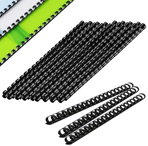 Hazrcvr Spiralbindung 20 Stück Plastikbinderücken 14 mm Kunststoff Spiralbindung Spiralbindegerät Bindekämme aus Kunststoff Binderücken Plastikbindeset Binderücken für Plastikbindung 21 Ringe