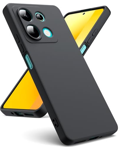 Oududianzi - Cover Compatibile con Xiaomi Redmi Note 13 5G (Not 4G) [Cover in Silicone Liquido] [Interno in Microfibra] Gomma Gel di Silicone Liquida Antiurto Custodia Cover Redmi Note 13 5G - Nero