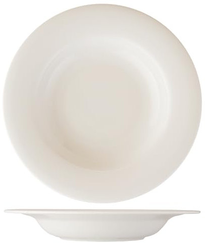 (Set 6 uds) Glubel Vajilla Porcelana Fine China (Plato pasta Ø28 cm.-Interior Ø18 cm.)