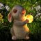 Umikk Solar-Kaninchen-Gartenstatuen, Hase mit Blumen umarmen Solarlampe Deko Bunny Figur Dekoration Zimmer Garten Lustig Geschenke, Valentinstag Jahrestag Geschenke für Frauen