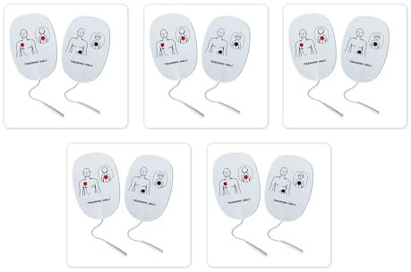 XFT AED Trainer Pads – 5 Stück Ersatz-Elektroden-Pads für Übungstrainer, kompatibel mit XFT-120C, XFT-120C+, XFT-d0009, XFT-120GA (Aldult & Child)